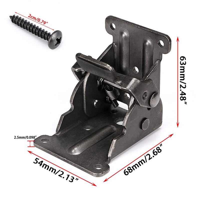 MDLUU Table Leg Folding Brackets, Foldable Hinge Hardware, Self- Lock Extension Collapsible Shelf Bracket Support for Bed Leg, Wall Shelf, Saving Space, Pack of 2 - Image 4